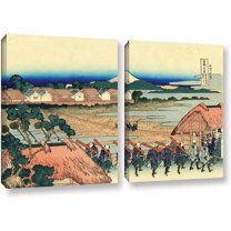 ArtWall Katsushika Hokusai "Nakahara in the Sagami Province" 2-Piece Gallery-Wrapped Canvas Set