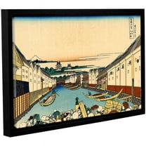 ArtWall Katsushika Hokusai "Nihonbashi Bridge in Edo" Gallery-Wrapped Floater-Framed Canvas