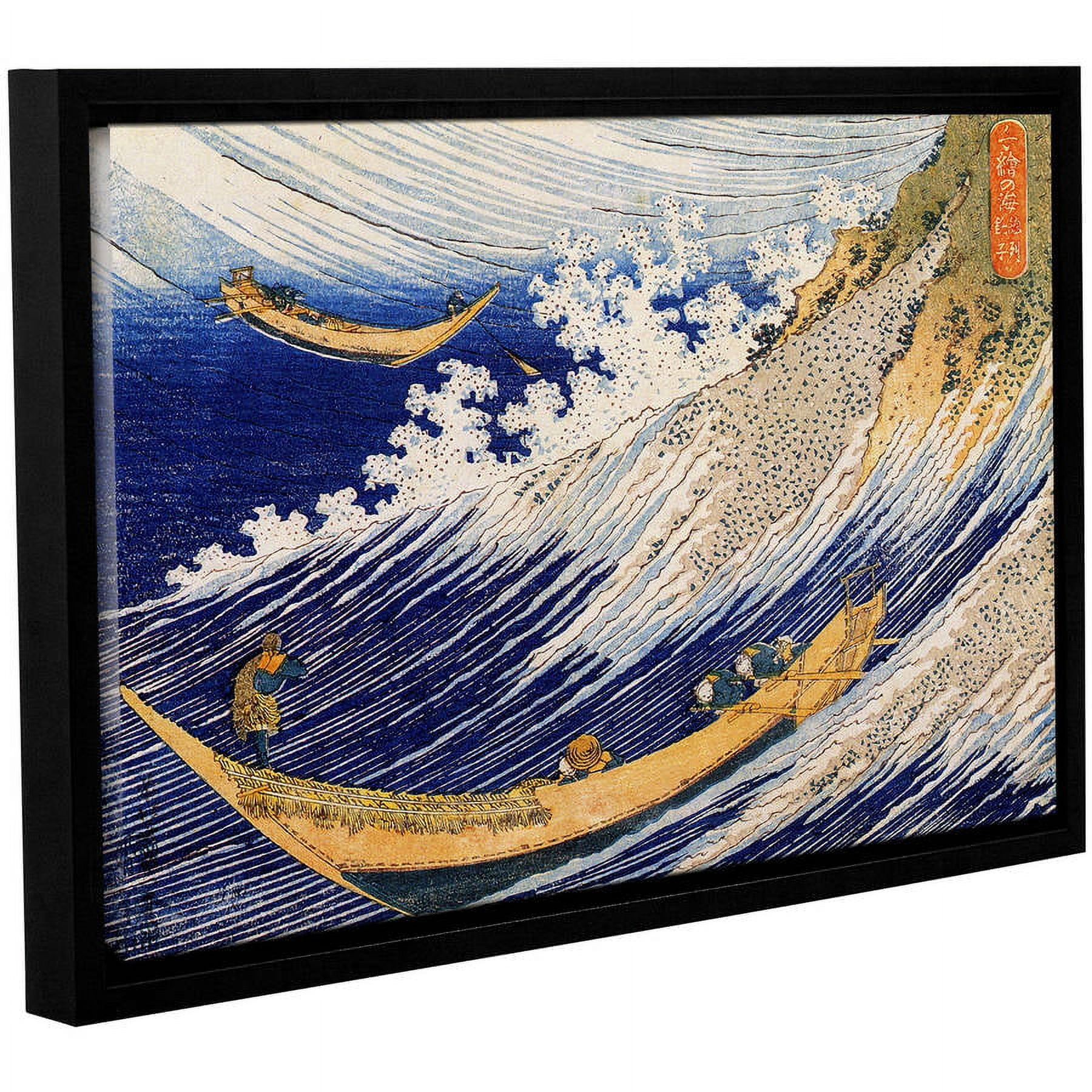 ArtWall Katsushika Hokusai "Ocean Waves" Gallery-Wrapped Floater-Framed Canvas