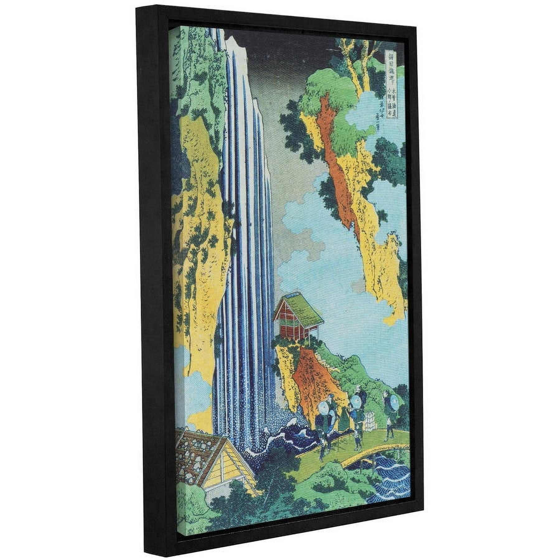 ArtWall Katsushika Hokusai "Ono Waterfall on the Kisokaido" Gallery-Wrapped Floater-Framed Canvas