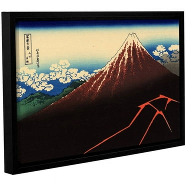 ArtWall Katsushika Hokusai "Shower Below the Summit (Sanka Hakuu)" Gallery-Wrapped Floater-Framed Canvas