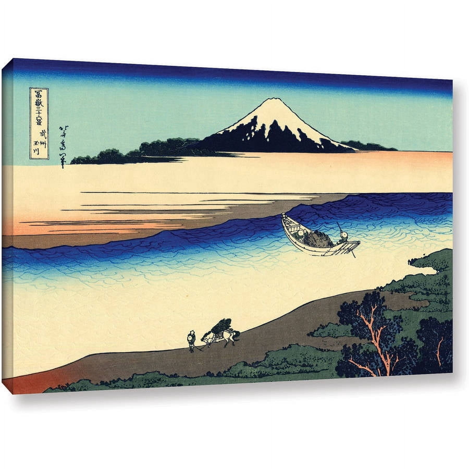 ArtWall Katsushika Hokusai "Tama River in the Province of Misushi" Gallery-Wrapped Canvas
