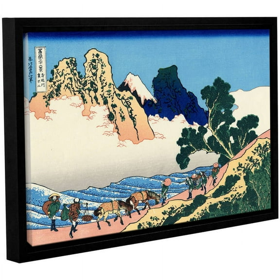 ArtWall Katsushika Hokusai "The Back of the Fuji from the Minobu River" Gallery-Wrapped Floater-Framed Canvas