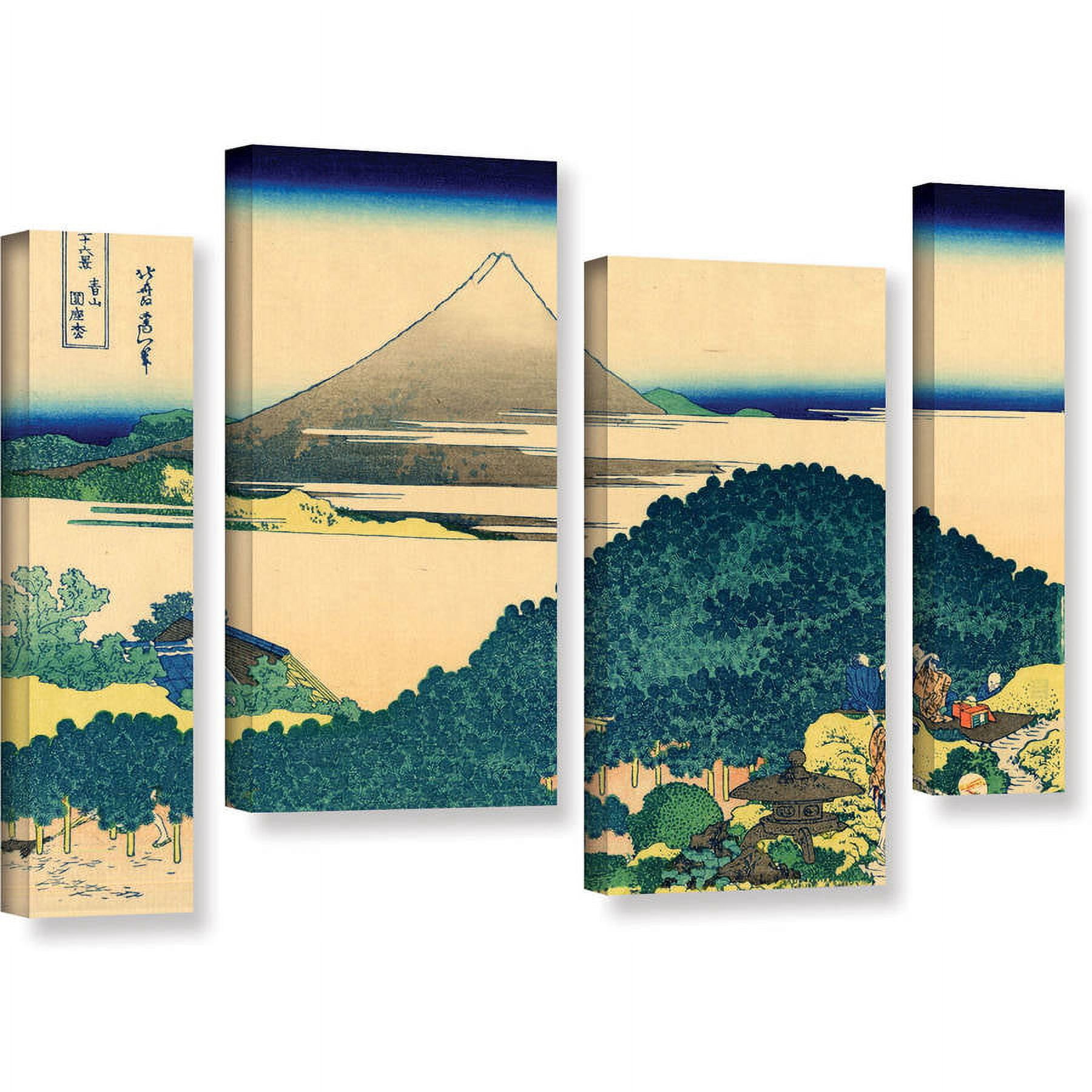 ArtWall Katsushika Hokusai "The Coast of Seven Leagues in Kamajura" 4-Piece Gallery-Wrapped Canvas Staggered Set