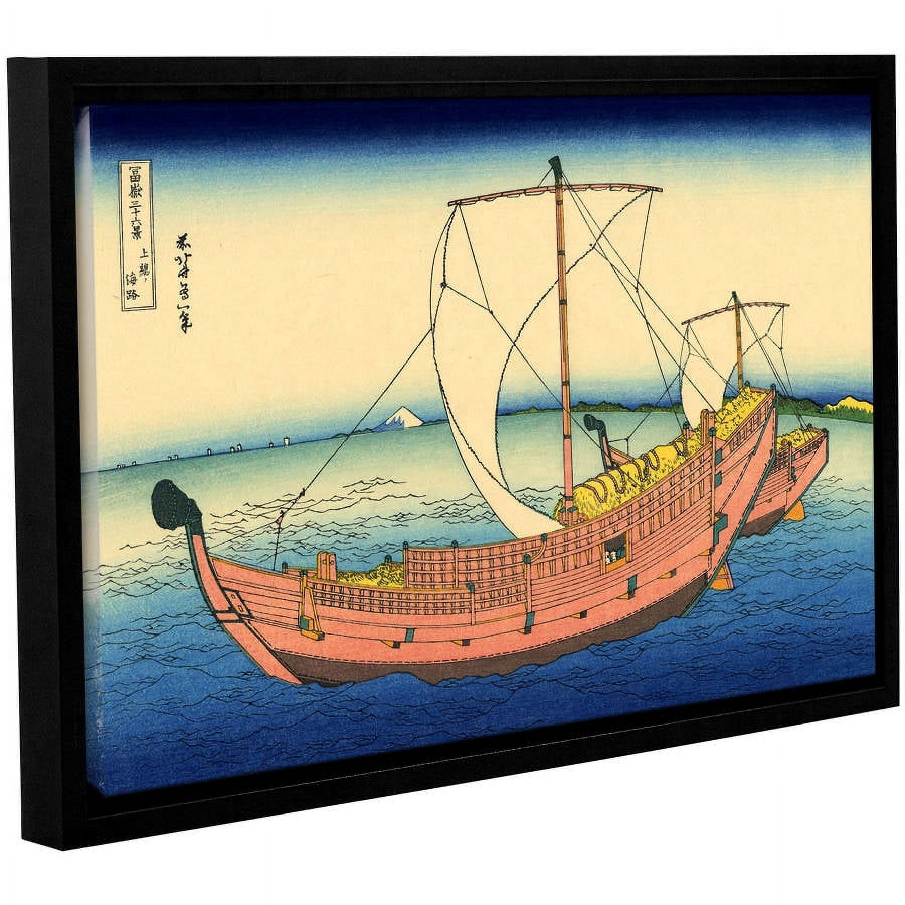 ArtWall Katsushika Hokusai "The Kazusa Province Sea Route" Gallery-Wrapped Floater-Framed Canvas