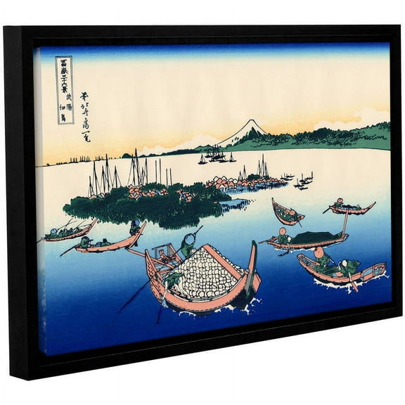 ArtWall Katsushika Hokusai "Tsukuda Island in Musashi Province" Gallery-Wrapped Floater-Framed Canvas