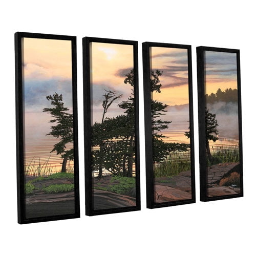 ArtWall Ken Kirsh "Auburn Evening" 4-Piece Floater Framed Canvas Set
