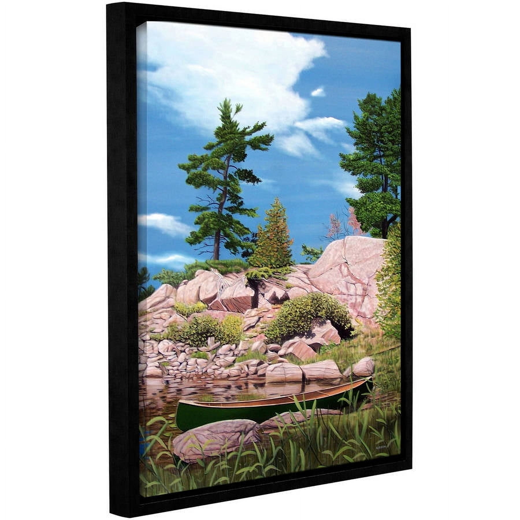 ArtWall Ken Kirsh "Canoe Among Rocks" Gallery-Wrapped Floater-Framed Canvas