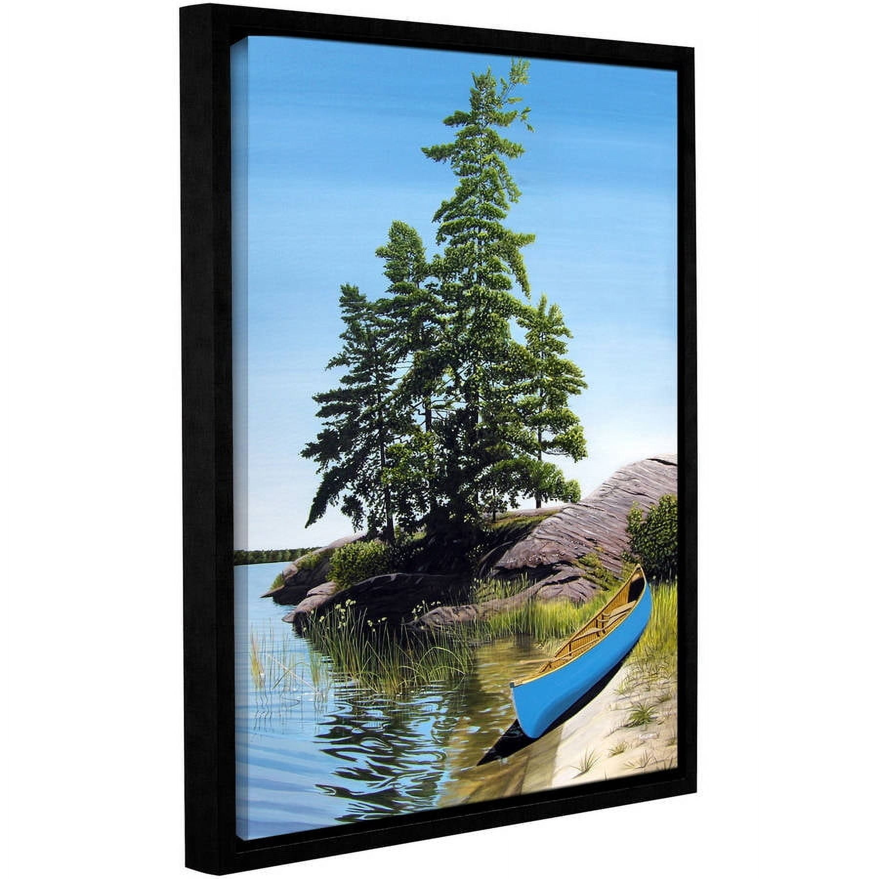 ArtWall Ken Kirsh "Canoe on Georgian Bay 1" Gallery-Wrapped Floater-Framed Canvas