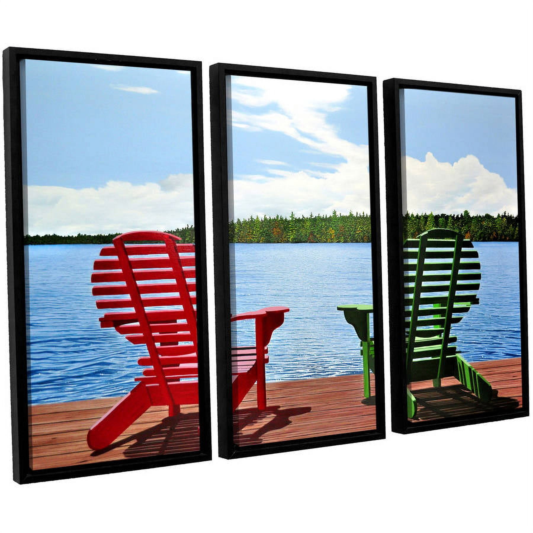 ArtWall Ken Kirsh "Dockside" 3-Piece Floater Framed Canvas Set