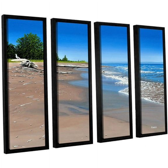 ArtWall Ken Kirsh "Driftwood Beach" 4-Piece Floater Framed Canvas Set