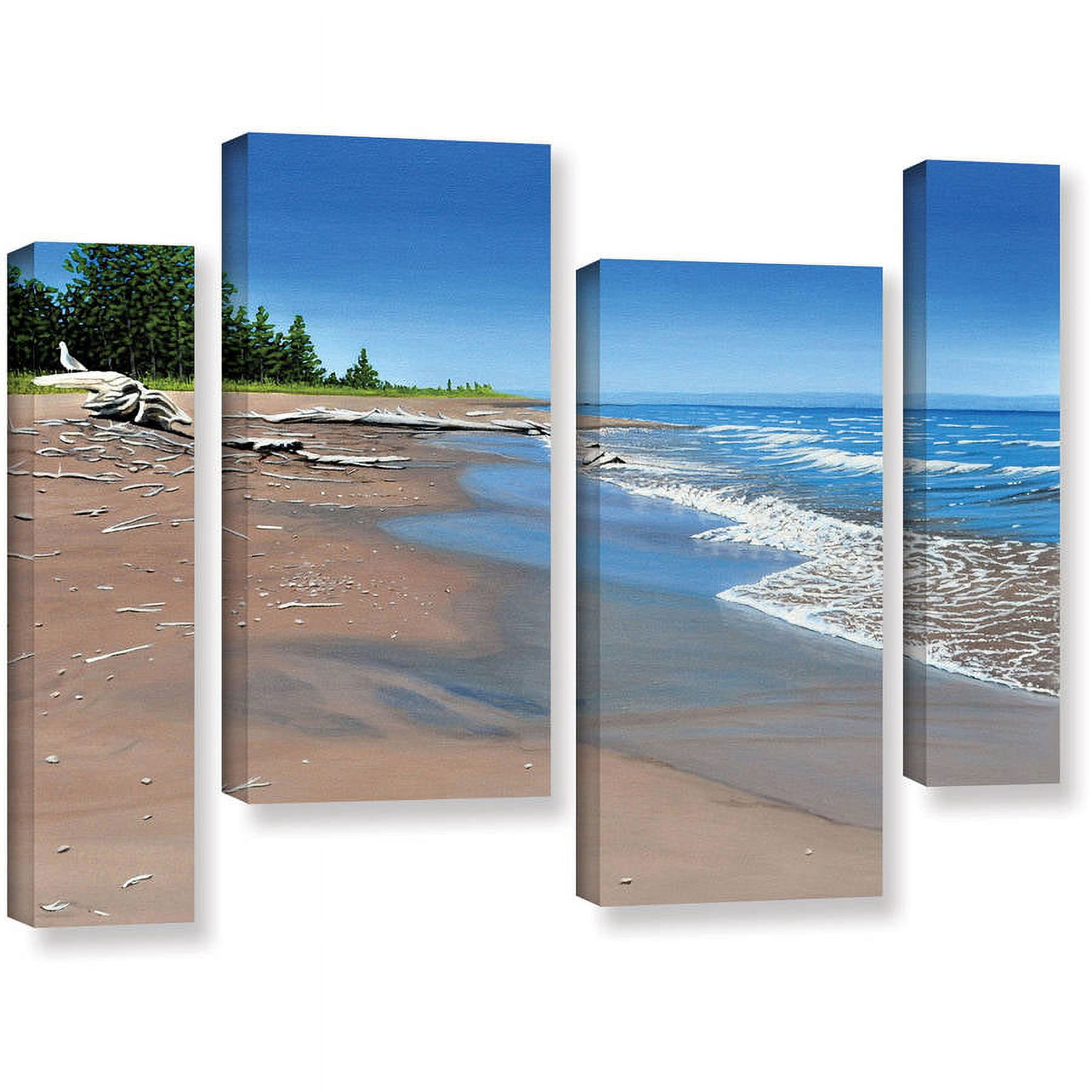 ArtWall Ken Kirsh "Driftwood Beach" 4-Piece Gallery-Wrapped Canvas Staggered Set