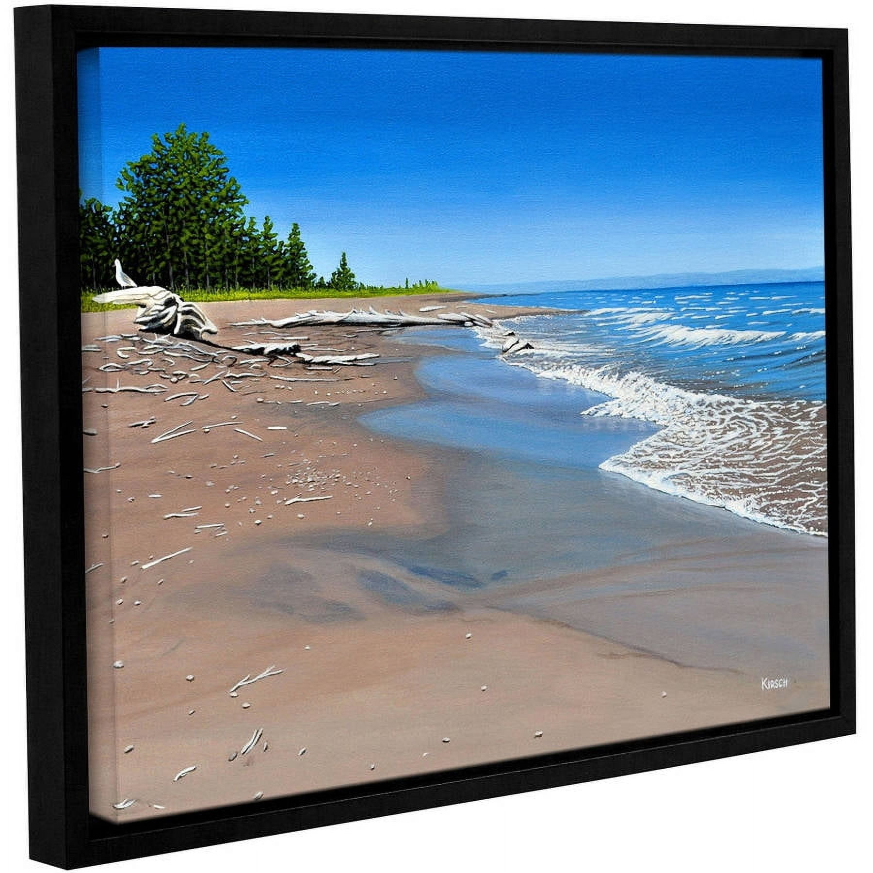 ArtWall Ken Kirsh "Driftwood Beach" Gallery-Wrapped Floater-Framed Canvas