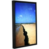 ArtWall Kevin Calkins "Abstracted Beach" Gallery-Wrapped Floater-Framed Canvas