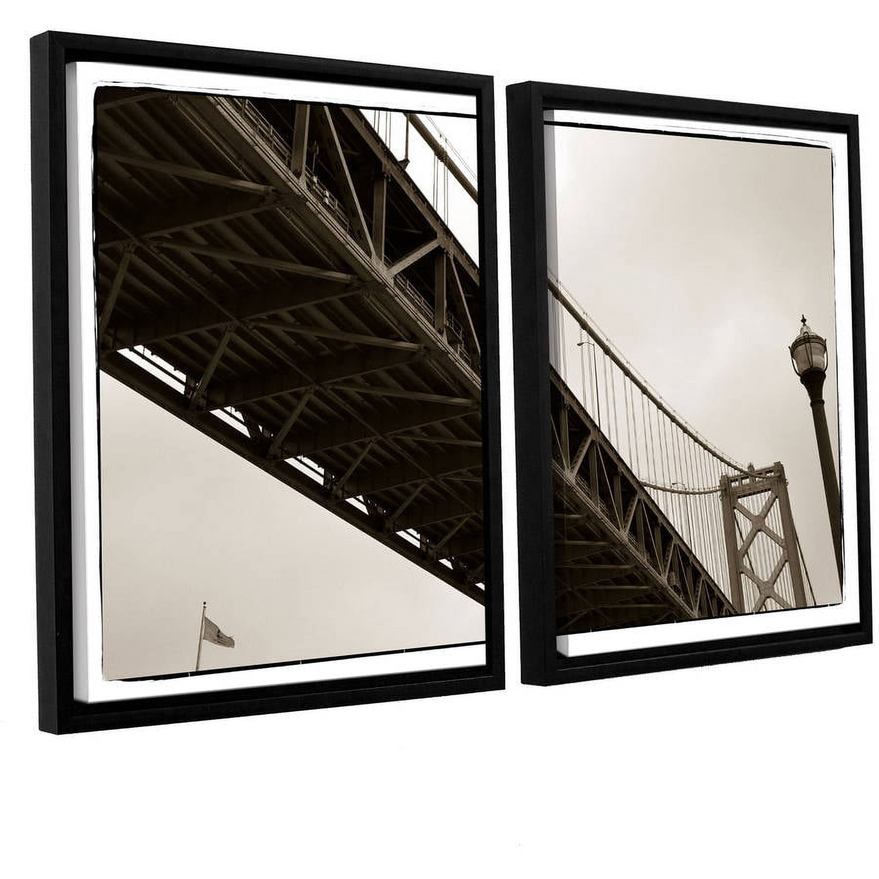 ArtWall Kevin Calkins "Bay Bridge and Lightpole" 2-Piece Floater Framed Canvas Set