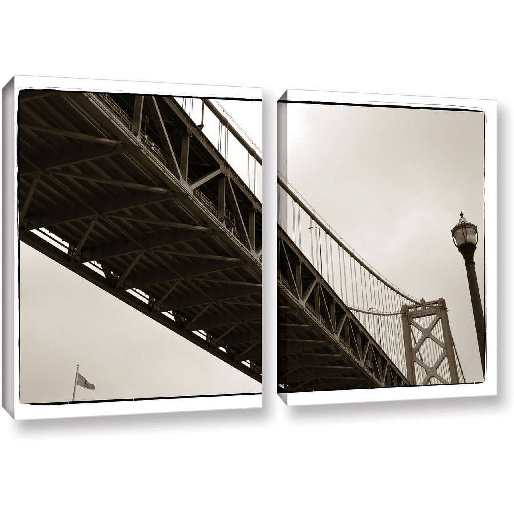 ArtWall Kevin Calkins "Bay Bridge and Lightpole" 2-Piece Gallery-Wrapped Canvas Set