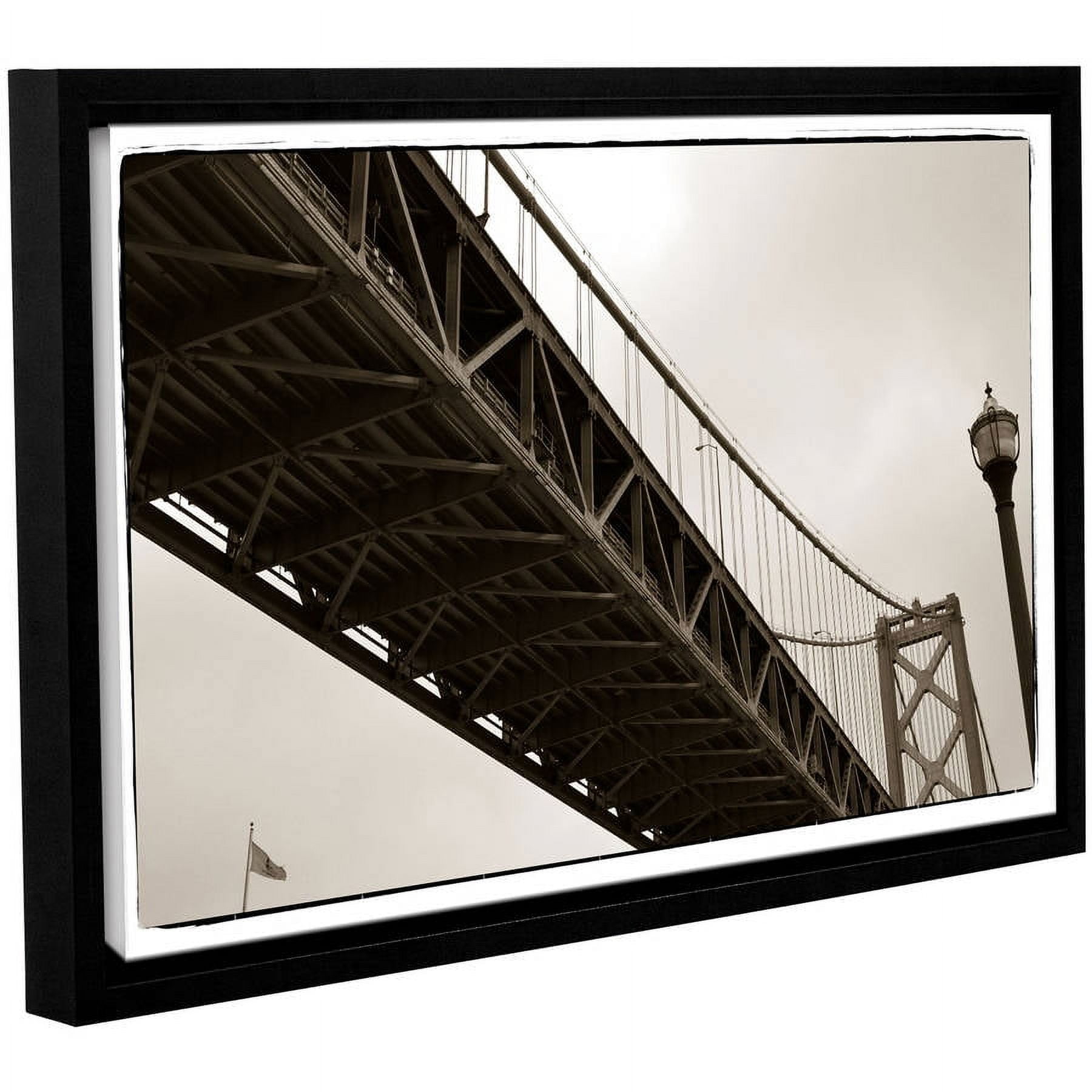 ArtWall Kevin Calkins "Bay Bridge and Lightpole" Gallery-Wrapped Floater-Framed Canvas