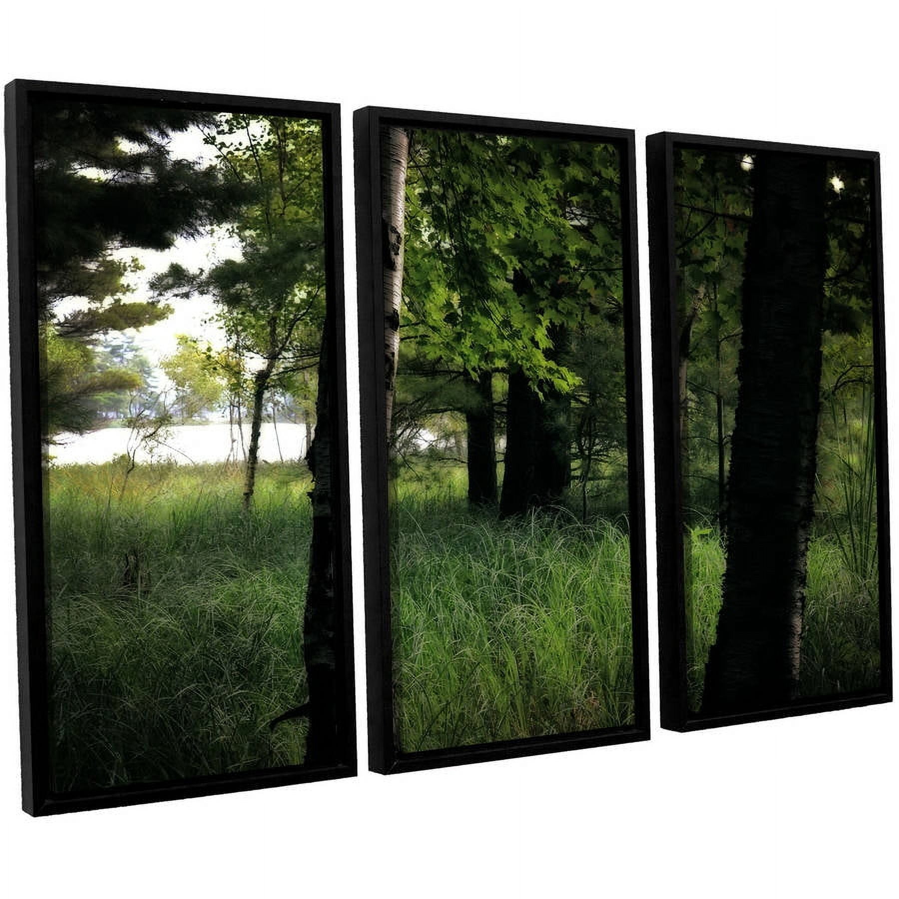 ArtWall Kevin Calkins "Birch and Pines" 3-Piece Floater Framed Canvas Set