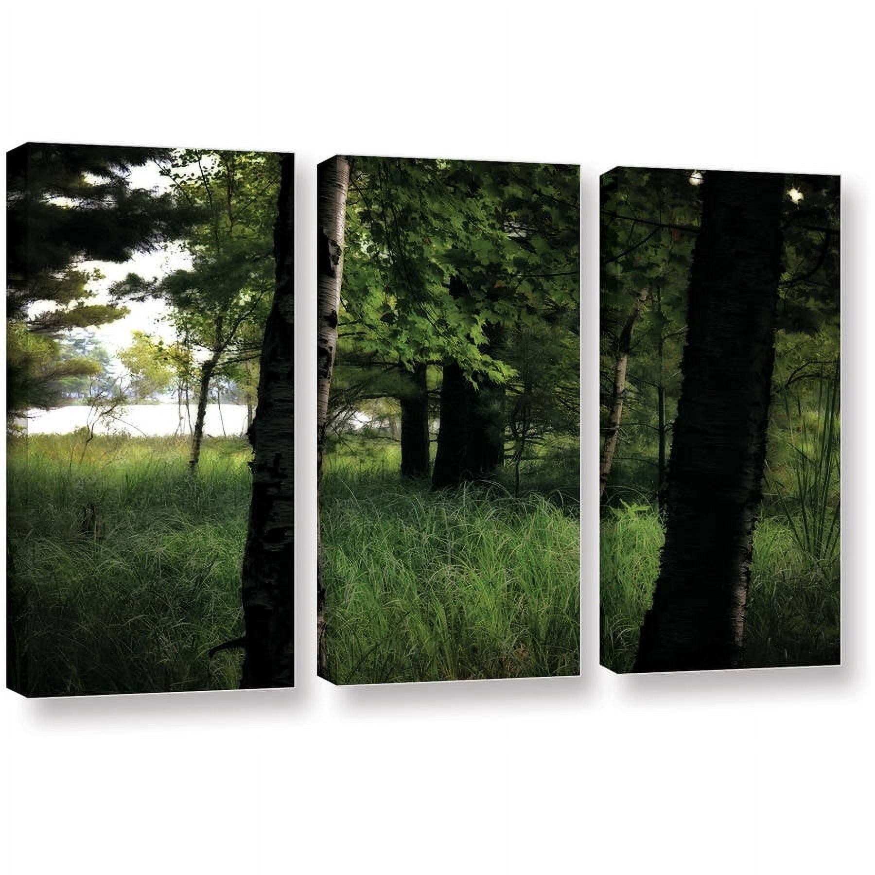 ArtWall Kevin Calkins "Birch and Pines" 3-Piece Gallery-Wrapped Canvas Set