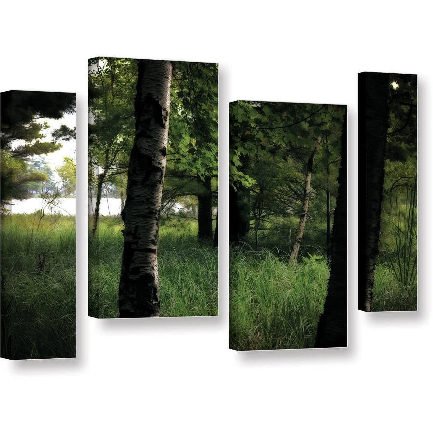 ArtWall Kevin Calkins "Birch and Pines" 4-Piece Gallery-Wrapped Canvas Staggered Set