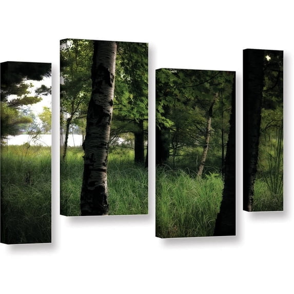 ArtWall Kevin Calkins "Birch and Pines" 4-Piece Gallery-Wrapped Canvas Staggered Set