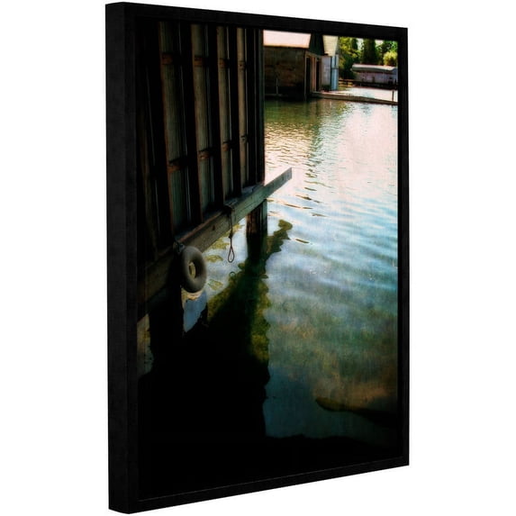 ArtWall Kevin Calkins "Boathouse Reflections" Gallery-Wrapped Floater-Framed Canvas