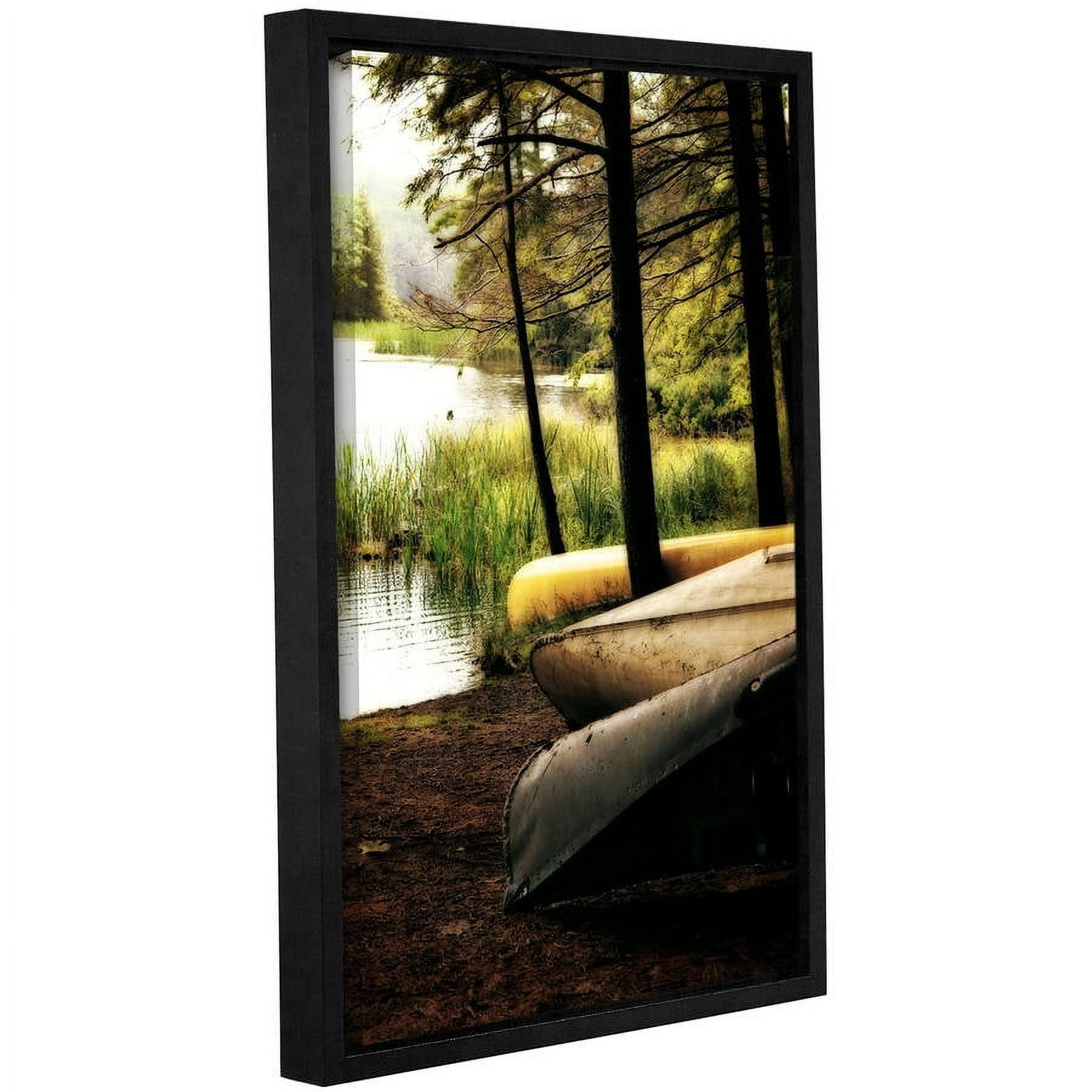 ArtWall Kevin Calkins "Canoe Trio" Gallery-Wrapped Floater-Framed Canvas