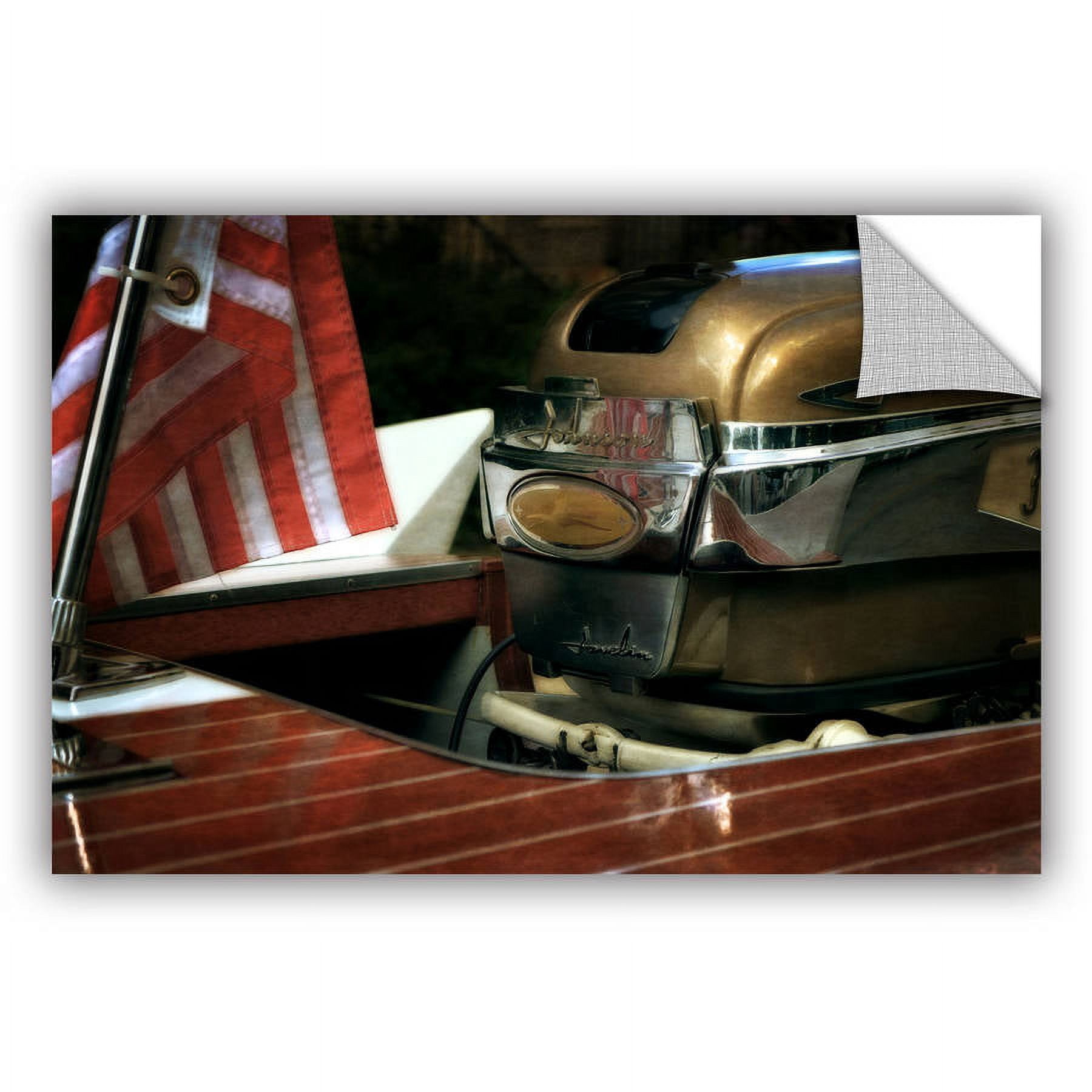 ArtWall Kevin Calkins "Chris Craft and Old Glory" Art Appeals Removable Wall Art