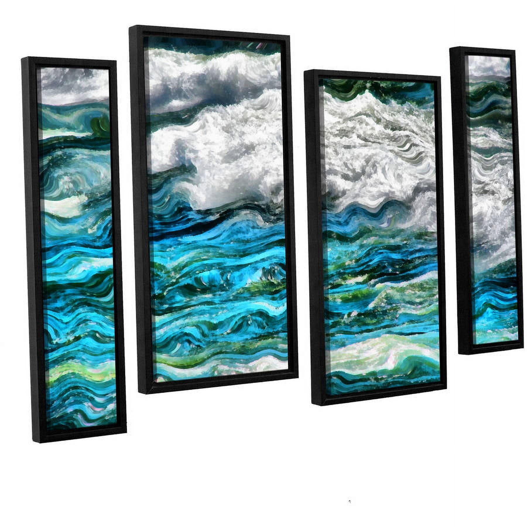 ArtWall Kevin Calkins "Cresting Waves 2.0" 4-Piece Floater Framed Canvas Staggered Set