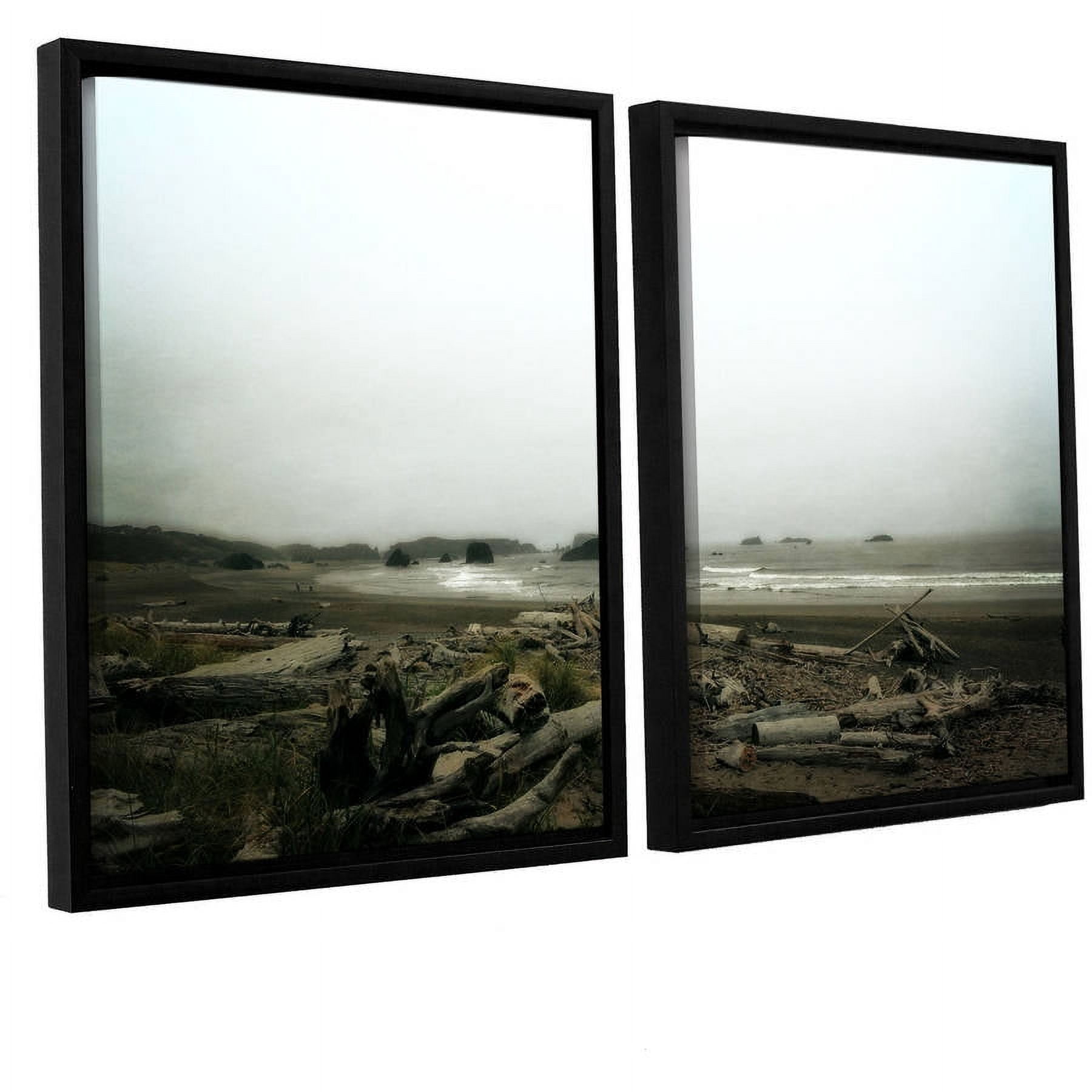 ArtWall Kevin Calkins "Driftwood and Seastacks" 2-Piece Floater Framed Canvas Set