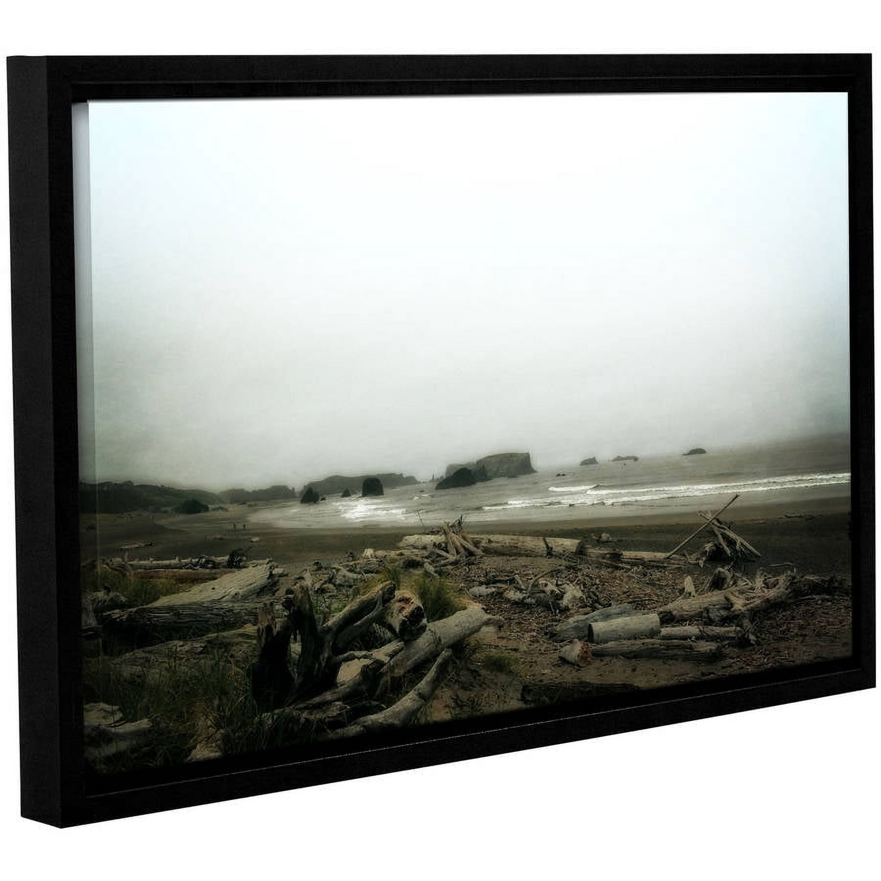 ArtWall Kevin Calkins "Driftwood and Seastacks" Gallery-Wrapped Floater-Framed Canvas