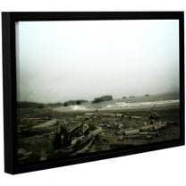 ArtWall Kevin Calkins "Driftwood and Seastacks" Gallery-Wrapped Floater-Framed Canvas