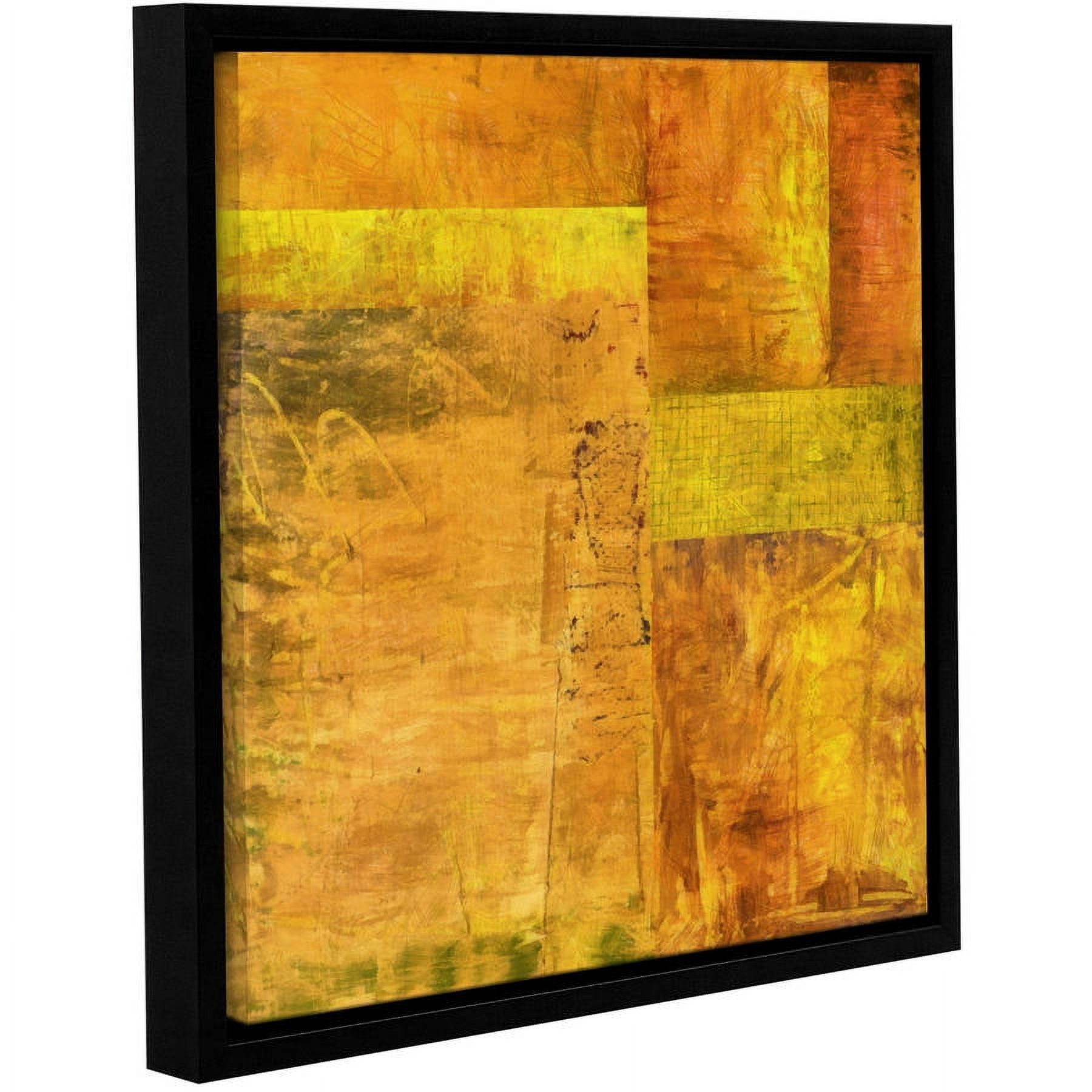 ArtWall Kevin Calkins "Essence of Yellow" Gallery-Wrapped Floater-Framed Canvas