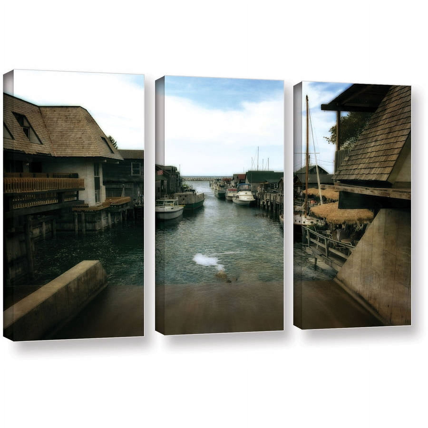 ArtWall Kevin Calkins "Fishtown" 3-Piece Gallery-Wrapped Canvas Set
