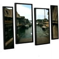 thumbnail image 1 of ArtWall Kevin Calkins "Fishtown" 4-Piece Floater Framed Canvas Staggered Set, 1 of 2