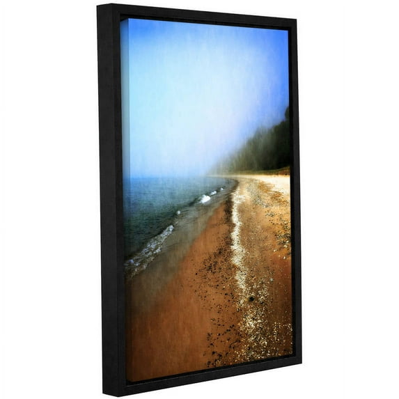 ArtWall Kevin Calkins "Foggy Day at the Beach" Gallery-Wrapped Floater-Framed Canvas