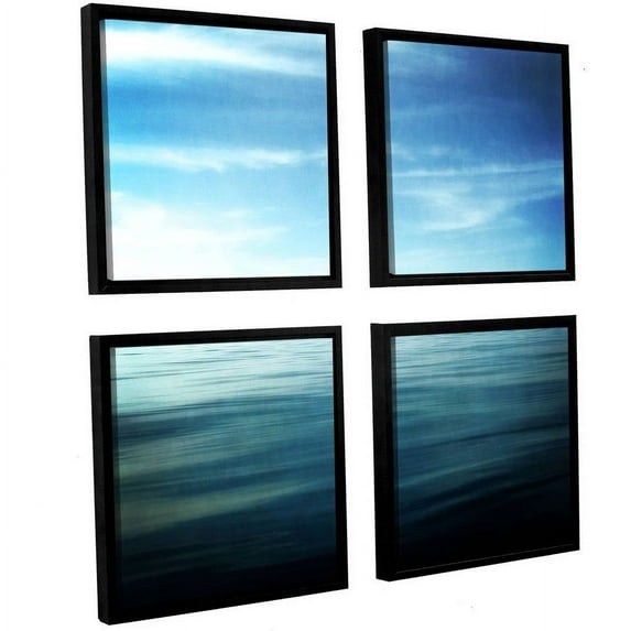 ArtWall Kevin Calkins "Lake and Sky" 4-Piece Floater Framed Canvas Square Set