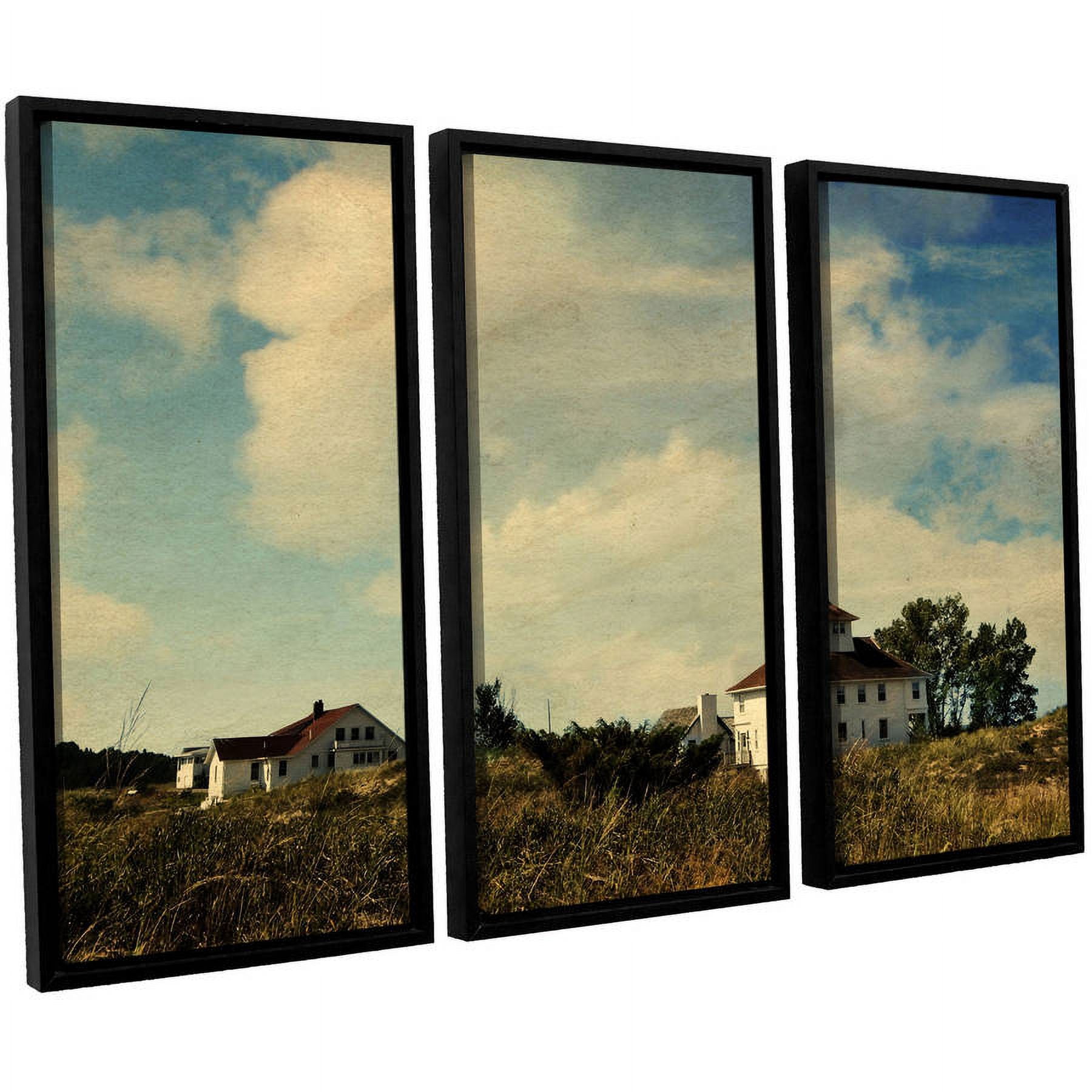 ArtWall Kevin Calkins "Lifesaving Station with Big Sky" 3-Piece Floater Framed Canvas Set