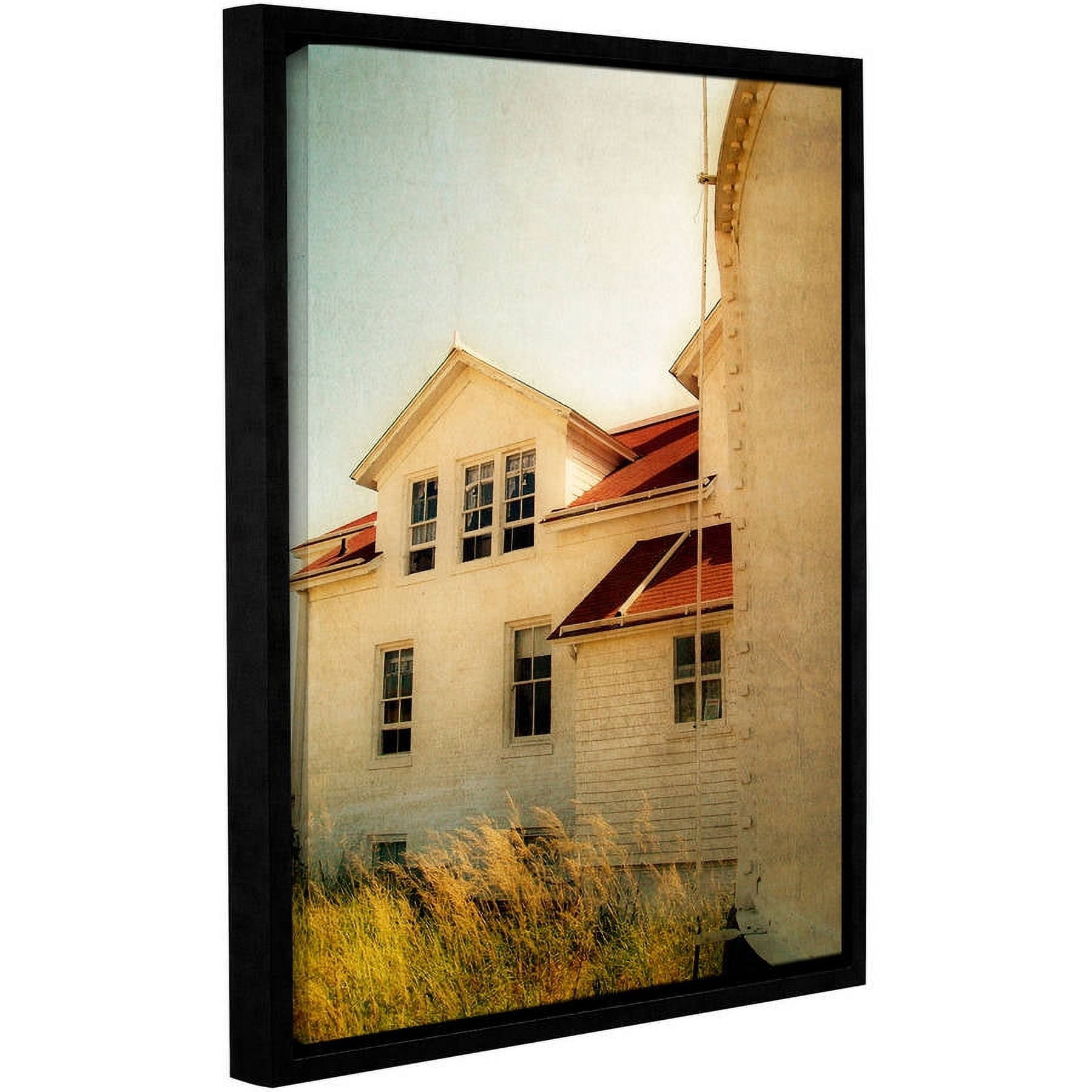 ArtWall Kevin Calkins "Lighthouse and Beach Grass" Gallery-Wrapped Floater-Framed Canvas
