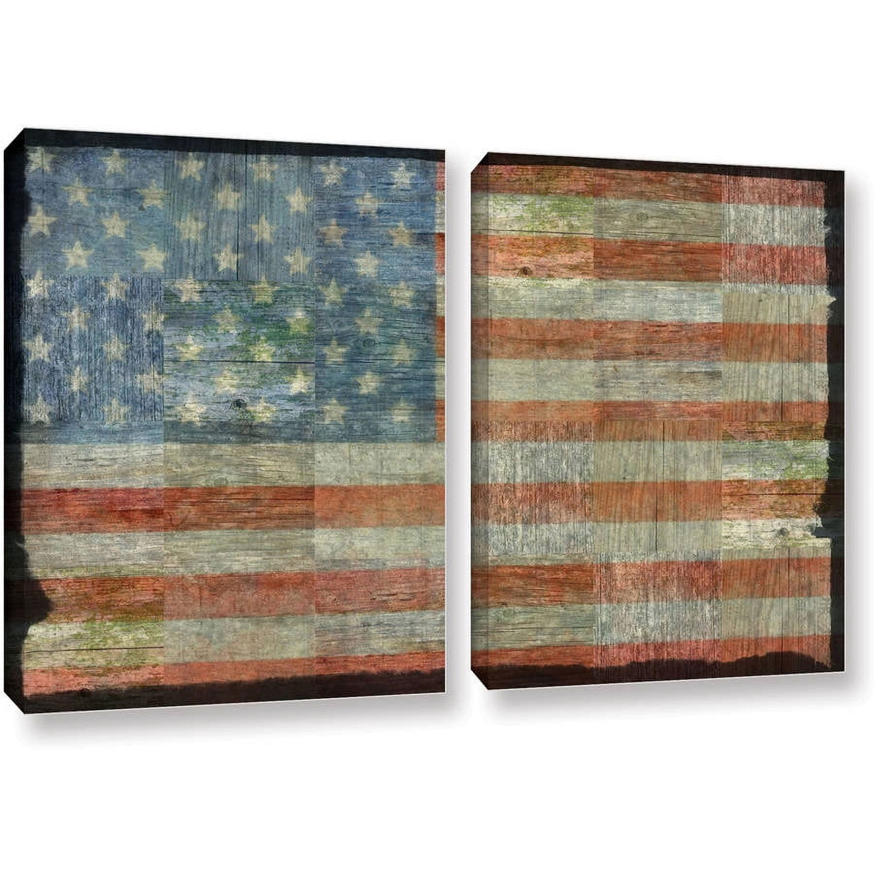 ArtWall Kevin Calkins "Old Glory" 2-Piece Gallery-Wrapped Canvas Set