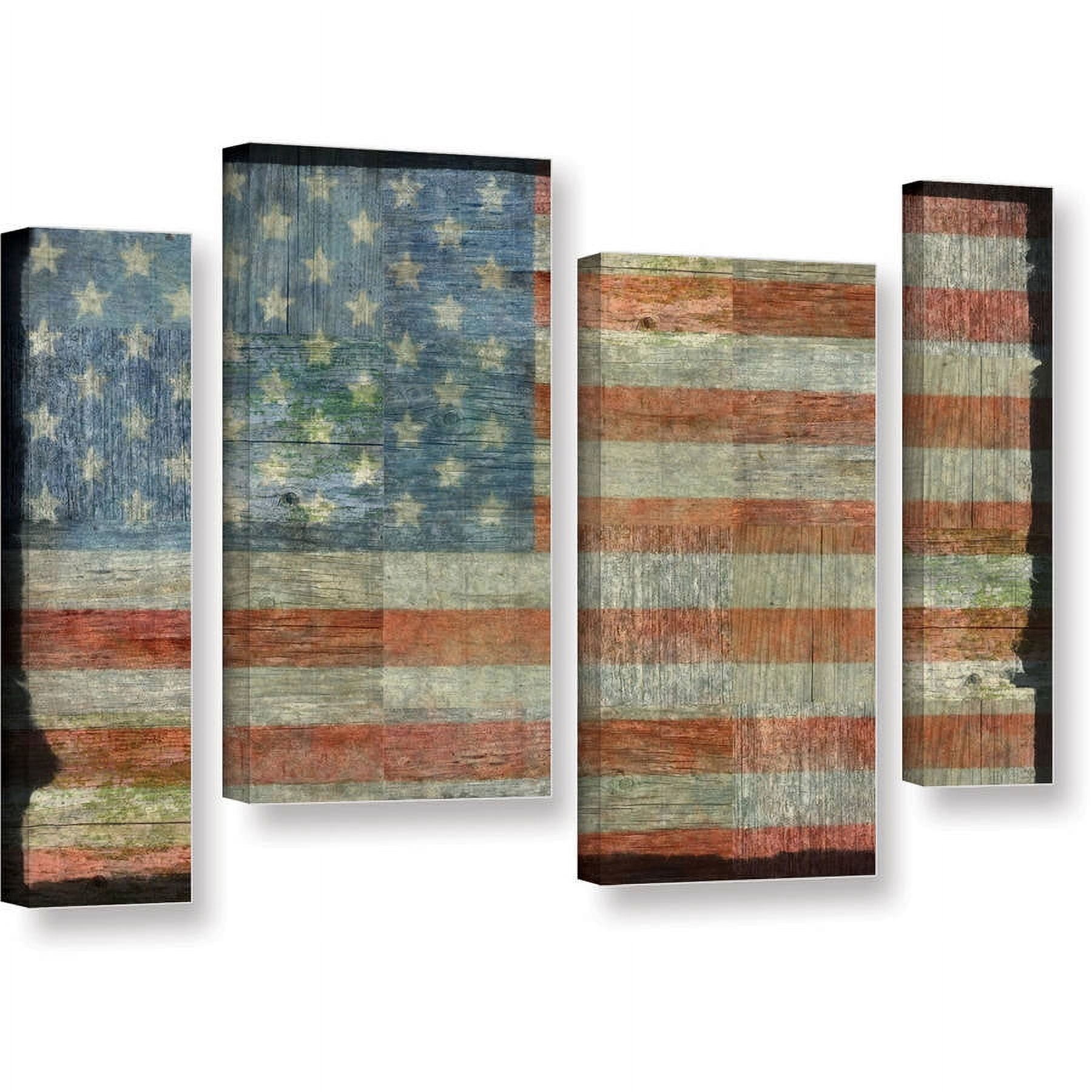 ArtWall Kevin Calkins "Old Glory" 4-Piece Gallery-Wrapped Canvas Staggered Set