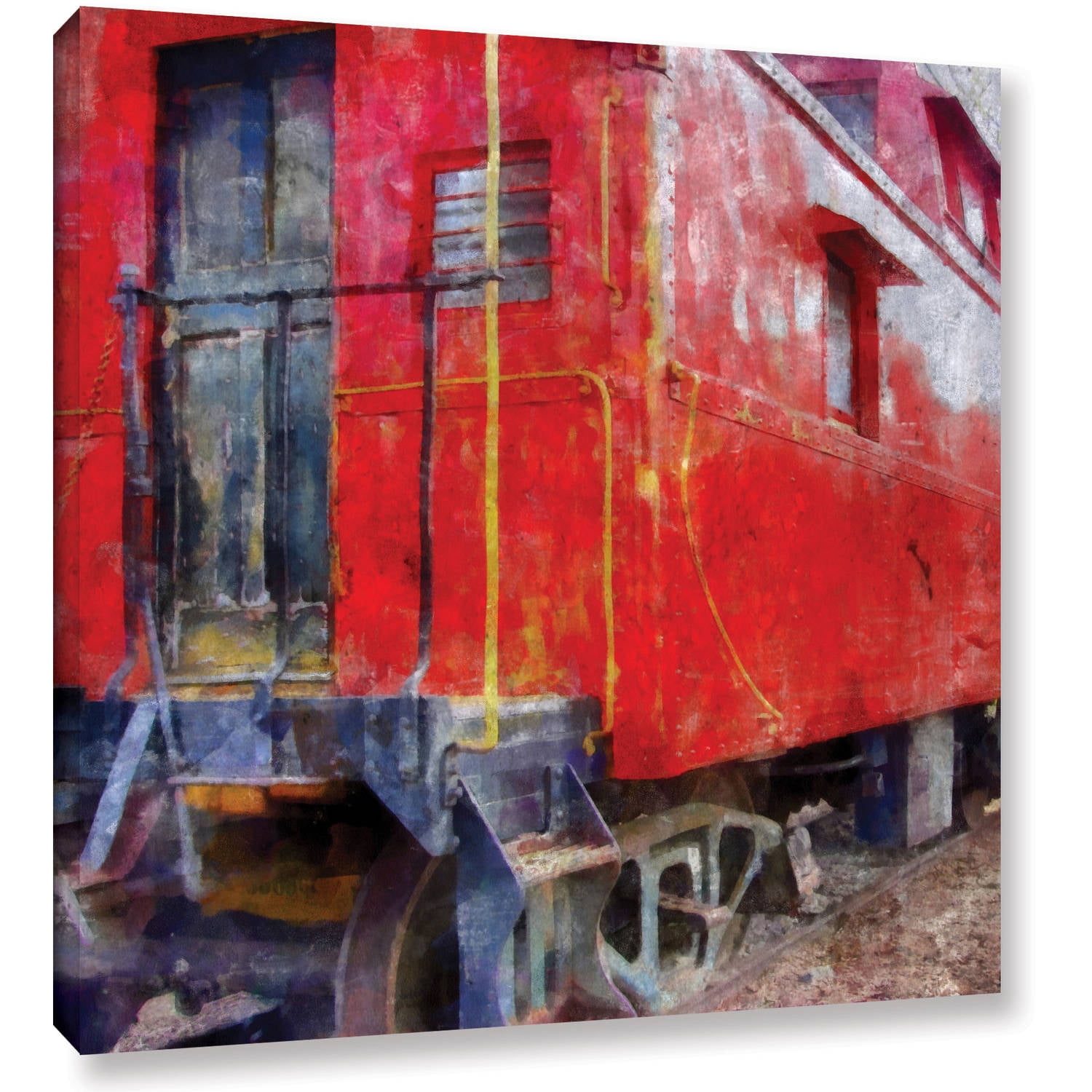 ArtWall Kevin Calkins "Old Red Caboose" Gallery-Wrapped Canvas