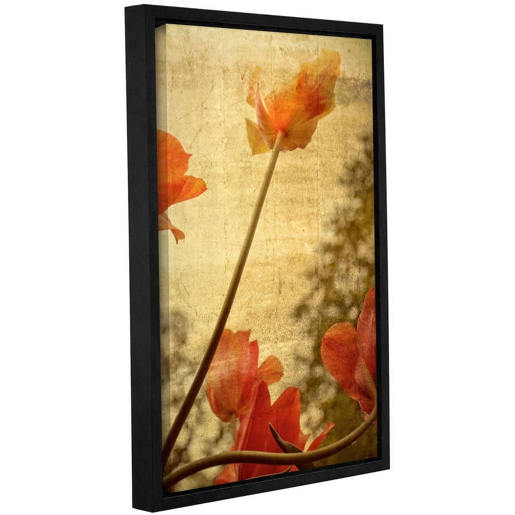 ArtWall Kevin Calkins "Orange Tulip" Gallery-Wrapped Floater-Framed Canvas