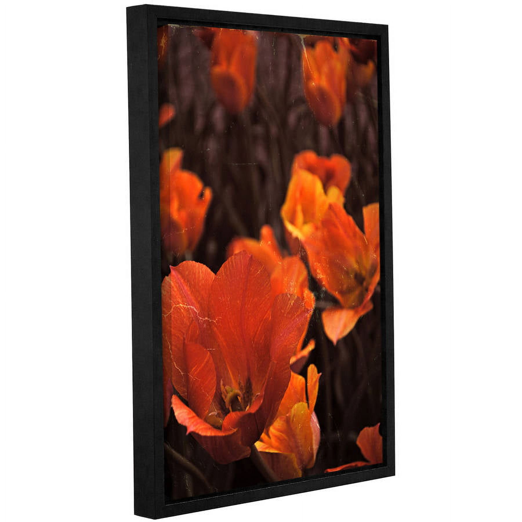 ArtWall Kevin Calkins "Orange Tulip Splendor" Gallery-Wrapped Floater-Framed Canvas