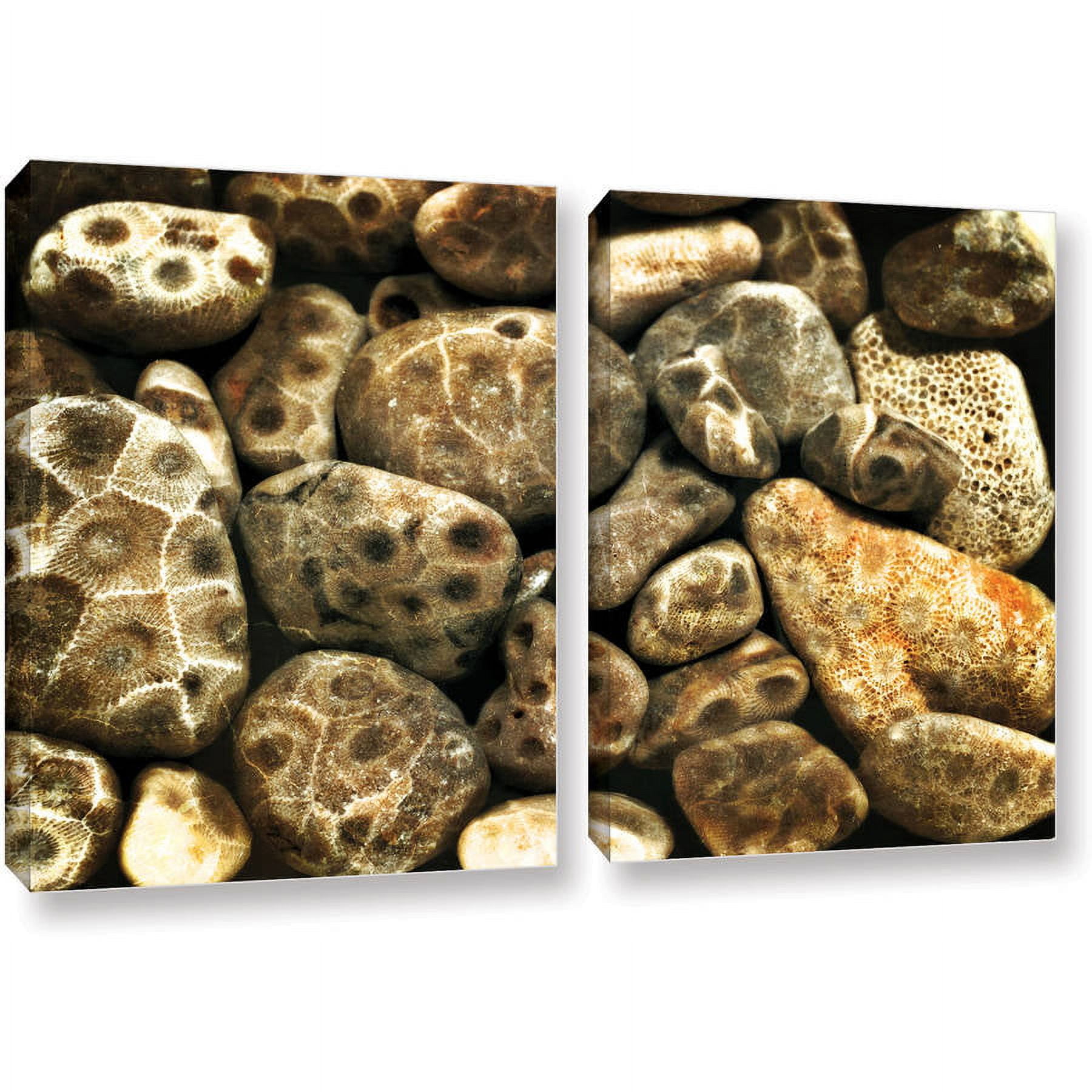 ArtWall Kevin Calkins "Petoskey Stone Collage" 2-Piece Gallery-Wrapped Canvas Set