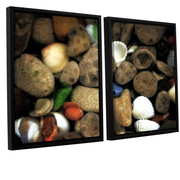 ArtWall Kevin Calkins "Petoskey Stone Collage III" 2-Piece Floater Framed Canvas Set