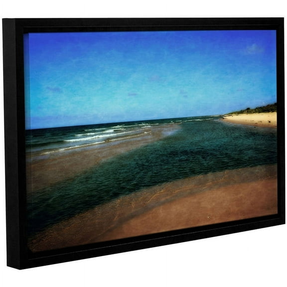 ArtWall Kevin Calkins "Sandbar with Blue Sky" Gallery-Wrapped Floater-Framed Canvas