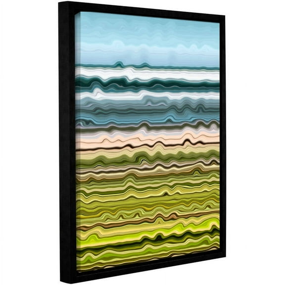 ArtWall Kevin Calkins "Shoreline Abstract" Gallery-Wrapped Floater-Framed Canvas