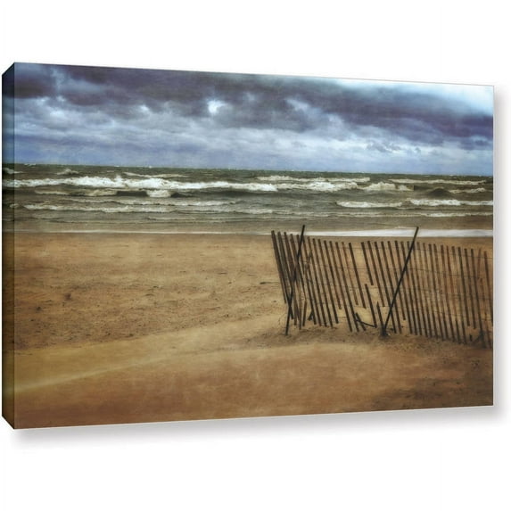 ArtWall Kevin Calkins "Snow Fence and Waves" Gallery-Wrapped Canvas
