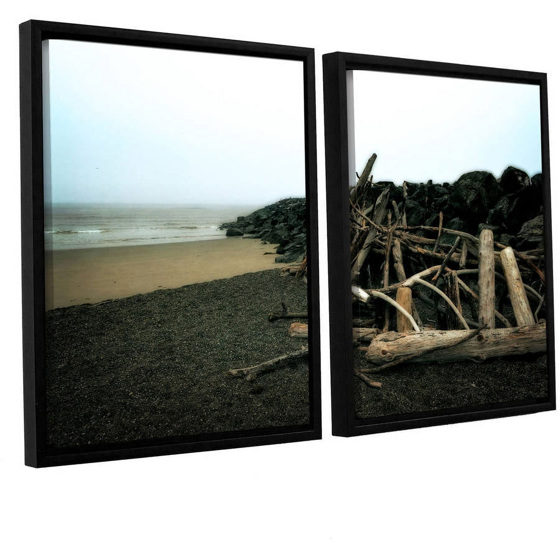 ArtWall Kevin Calkins "Soth Jetty and Driftwood" 2-Piece Floater Framed Canvas Set